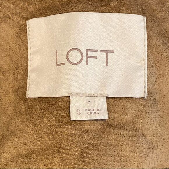 LOFT Faux Fur Cream Front Zip Long Sleeve Jacket Women's S - Picture 6 of 8